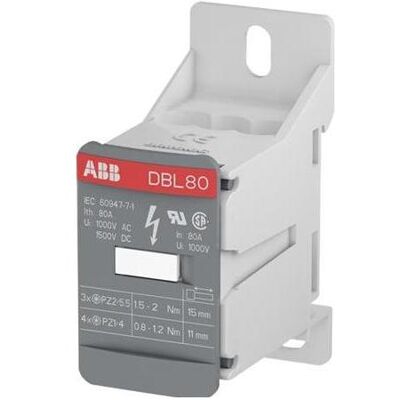ABB TE CONNECTIVITY Verteilerblock 80A, 1000V AC / 1500V DC, 7 Anschlüsse - 3x2,5...16 mm² und 4x2,5...6, Elektronikkabel + Stecker ABB TE CONNECTIVITY Verteilerblock 80A, 1000V AC / 1500V DC, 7 Anschlüsse - 3x2,5...16 mm² und 4x2,5...6, Elektronikkabel + Stecker