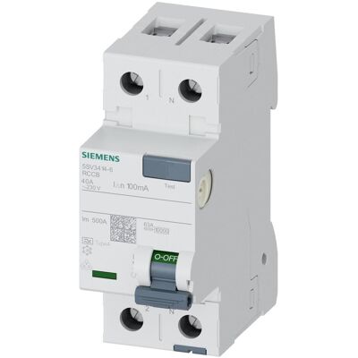 Siemens Schutzschalter, FI Typ 40A Npol. 00mA 230V 2TE Siemens Schutzschalter, FI Typ 40A Npol. 00mA 230V 2TE