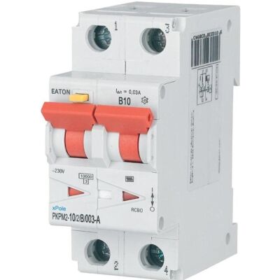 Eaton Schutzschalter PKPM2-10/2/B/003-A - 10A, 30mA, IP20 Eaton Schutzschalter PKPM2-10/2/B/003-A - 10A, 30mA, IP20