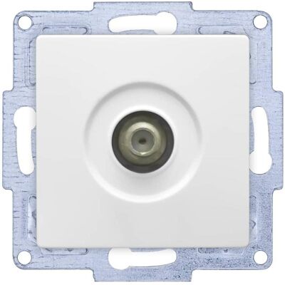 Gunsan VISAGE + MODERNA Modul Sat Steckdose TV Antennendose F Stecker Weiss, Schalter + Taster, Weiss Gunsan VISAGE + MODERNA Modul Sat Steckdose TV Antennendose F Stecker Weiss, Schalter + Taster, Weiss