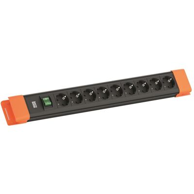 Bachmann, Steckdosenleiste, CONNECTUS 9xCEE7/3 1xSchalter 2.0m CEE7/7 Schwarz/Orange (9x, CEE 7/3, Typ 13, 2 m) Bachmann, Steckdosenleiste, CONNECTUS 9xCEE7/3 1xSchalter 2.0m CEE7/7 Schwarz/Orange (9x, CEE 7/3, Typ 13, 2 m)