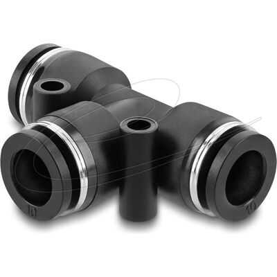 Delock Pneumatik Steckverbinder 10 mm mit zwei Befestigungsl, Elektronikkabel + Stecker, Schwarz Delock Pneumatik Steckverbinder 10 mm mit zwei Befestigungsl, Elektronikkabel + Stecker, Schwarz