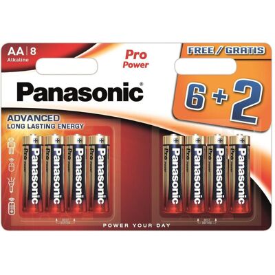 Panasonic Pro Power battery LR6PPG/8BW (6+2) (8 Stk., AA), Batterien + Akkus Panasonic Pro Power battery LR6PPG/8BW (6+2) (8 Stk., AA), Batterien + Akkus