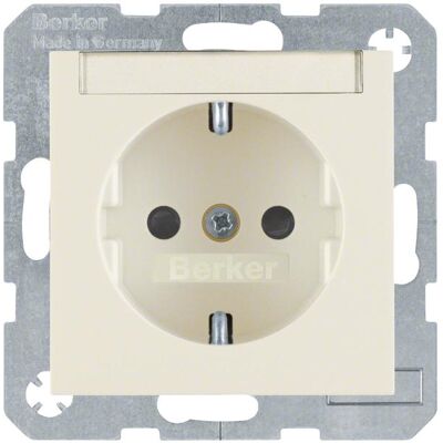 Berker, Steckdose, Steckdose SCHUKO mit Beschriftungsfeld u. erh.BS S.1/B.3/B.7 weiss, glänzend Berker, Steckdose, Steckdose SCHUKO mit Beschriftungsfeld u. erh.BS S.1/B.3/B.7 weiss, glänzend