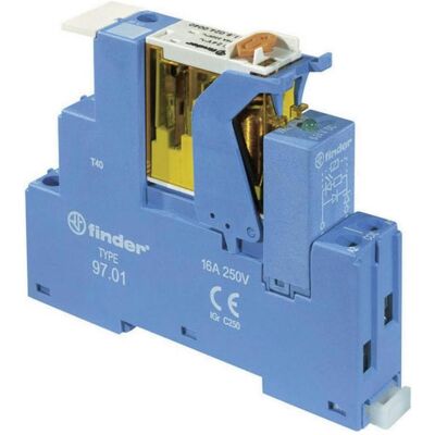 Finder 4C.01.9.024.4050 Relaisbaustein Nennspannung 24 V/DC Schaltstrom max. 16 A 1, Relais Finder 4C.01.9.024.4050 Relaisbaustein Nennspannung 24 V/DC Schaltstrom max. 16 A 1, Relais