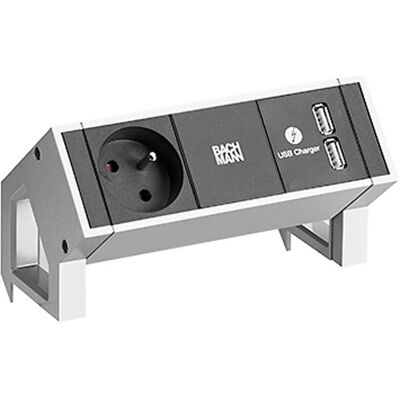 Bachmann, Steckdosenleiste, Desk 2 - 1 AC-Ausgänge - Indoor - Typ E - Edelstahl - 155 mm - 1 Stück(e) (1x, CEE 7/5) Bachmann, Steckdosenleiste, Desk 2 - 1 AC-Ausgänge - Indoor - Typ E - Edelstahl - 155 mm - 1 Stück(e) (1x, CEE 7/5)