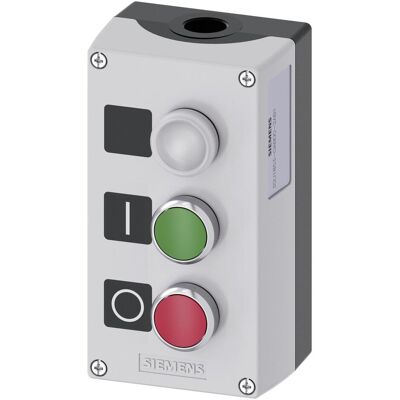 Siemens Gehäuse für Befehlsgeräte - Metall, 22mm rund, 3 Stationen Siemens Gehäuse für Befehlsgeräte - Metall, 22mm rund, 3 Stationen