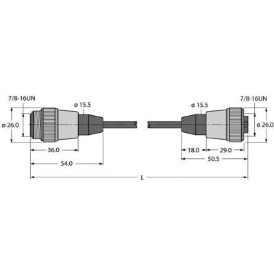 Turck Industrielle Stromversorgungsleitung PVC-Kabelmantel RSM 40 RKM, Elektronikkabel + Stecker, Gelb Turck Industrielle Stromversorgungsleitung PVC-Kabelmantel RSM 40 RKM, Elektronikkabel + Stecker, Gelb
