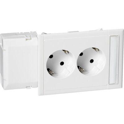 Schneider Electric, Steckdose, SE 5940044 Doppelsteckdose Slave mit Schriftfeld f Kanaleinbau weià RAL9016 Typ: Schneider Electric, Steckdose, SE 5940044 Doppelsteckdose Slave mit Schriftfeld f Kanaleinbau weià RAL9016 Typ: