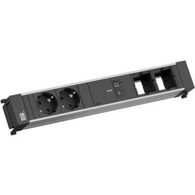 Bachmann, Steckdosenleiste, POWER FRAME 2xCEE7/3 1xUSB C/C 100W 2xCM 0,2m (2x, CEE 7/3, CEE 7/4, Typ 13) Bachmann, Steckdosenleiste, POWER FRAME 2xCEE7/3 1xUSB C/C 100W 2xCM 0,2m (2x, CEE 7/3, CEE 7/4, Typ 13)