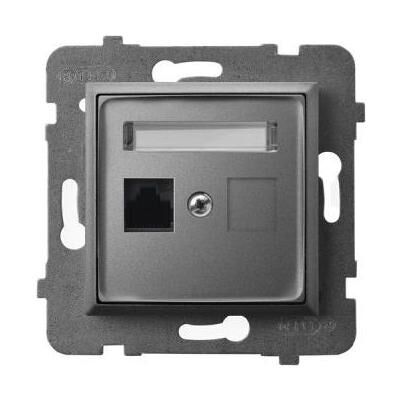 Ospel, Steckdose, ARIA Einzel-Computersteckdose, Kat. 5e MMC grau matt GPK-1U Ospel, Steckdose, ARIA Einzel-Computersteckdose, Kat. 5e MMC grau matt GPK-1U