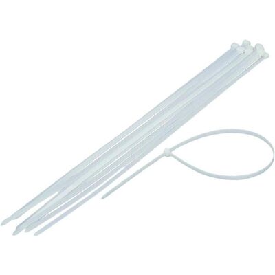 Okko, Kabelbinder, CABLE TIES 7.5X250MM 100PCS WHITE (Kunststoffkabelbinder, 250 mm, 100 Stk.) Okko, Kabelbinder, CABLE TIES 7.5X250MM 100PCS WHITE (Kunststoffkabelbinder, 250 mm, 100 Stk.)