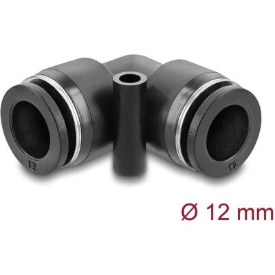 Delock Pneumatik Steckverbinder 12 mm mit Befestigungsloch 9, Elektronikkabel + Stecker, Schwarz Delock Pneumatik Steckverbinder 12 mm mit Befestigungsloch 9, Elektronikkabel + Stecker, Schwarz