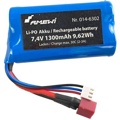Amewi 6051 Li-Ion Akku 7.4V 1300mAh (1300 mAh, 7.40 V) Amewi 6051 Li-Ion Akku 7.4V 1300mAh (1300 mAh, 7.40 V)