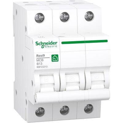 Schneider Electric R9F23313 - 3-poliger, 13A, B, 6kA Leitungsschutzschalter Schneider Electric R9F23313 - 3-poliger, 13A, B, 6kA Leitungsschutzschalter