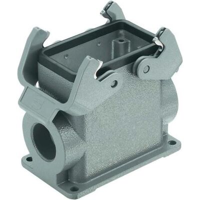 Harting Sockelgehäuse HAN 10 B 2xM25, hohe Ausführung, mit 2 Konsolen, Elektronikkabel + Stecker, Grau Harting Sockelgehäuse HAN 10 B 2xM25, hohe Ausführung, mit 2 Konsolen, Elektronikkabel + Stecker, Grau