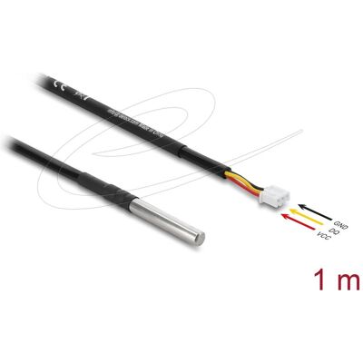 Delock Temperaturfühler-Kabel mit 3 Pin Pfostenbuchse DS18B2, Messtechnik, Schwarz Delock Temperaturfühler-Kabel mit 3 Pin Pfostenbuchse DS18B2, Messtechnik, Schwarz