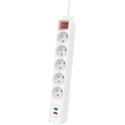 Hama Steckdosenleiste, 5 gniazd + 2X usb C/A, 1,4m (5x, CEE 7/5, 1.40 m) Hama Steckdosenleiste, 5 gniazd + 2X usb C/A, 1,4m (5x, CEE 7/5, 1.40 m)