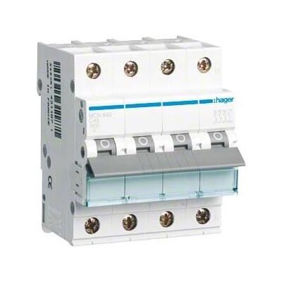 Hager HAG MCN640 Leitungsschutzschalter - 40A, 6kA, C-Charakteristik Hager HAG MCN640 Leitungsschutzschalter - 40A, 6kA, C-Charakteristik