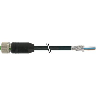Murr Elektronik M12 Bu. ger. geschirmt mit freiem Ltg.-ende PUR-OB 8x0.25 geschirmt schleppk. 5m, Elektronikkabel + Stecker, Schwarz Murr Elektronik M12 Bu. ger. geschirmt mit freiem Ltg.-ende PUR-OB 8x0.25 geschirmt schleppk. 5m, Elektronikkabel + Stecker, Schwarz