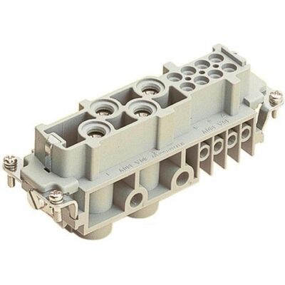 Harting Buchseneinsatz, Elektronikkabel + Stecker, Silber, Grau Harting Buchseneinsatz, Elektronikkabel + Stecker, Silber, Grau