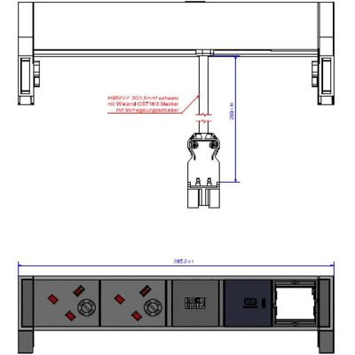 Bachmann, Steckdosenleiste, DESK2 2xUK 1xUSB C 30W 1xCM 0,2m GST18 RAL9010 (2x, BS 1363) Bachmann, Steckdosenleiste, DESK2 2xUK 1xUSB C 30W 1xCM 0,2m GST18 RAL9010 (2x, BS 1363)