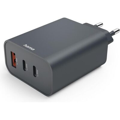 Hama 86445 Schnellladegerät (65 W, 3 Ports), USB Ladegerät, Grau Hama 86445 Schnellladegerät (65 W, 3 Ports), USB Ladegerät, Grau