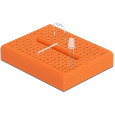 Delock Breadboard 170 Kontakte orange, Entwicklungsboard + Kit Delock Breadboard 170 Kontakte orange, Entwicklungsboard + Kit
