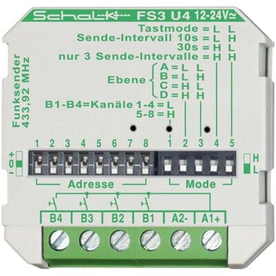 Schalk FS3 U4 Funksender 4-Kanal 12-24V, Elektronikzubehör + Gehäuse Schalk FS3 U4 Funksender 4-Kanal 12-24V, Elektronikzubehör + Gehäuse