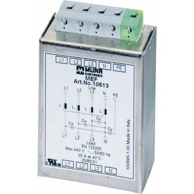Murr Elektronik Murrelektronik Netzentstörfilter MEF 3/1 N 10A T, Induktor Murr Elektronik Murrelektronik Netzentstörfilter MEF 3/1 N 10A T, Induktor