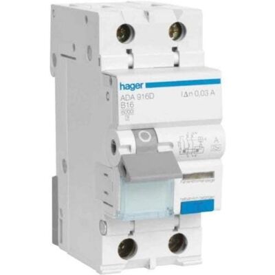 Hager, Schutzschalter, FI-LS 1P+N 6kA C-16A 30mA A ohne N-Zunge Hager, Schutzschalter, FI-LS 1P+N 6kA C-16A 30mA A ohne N-Zunge