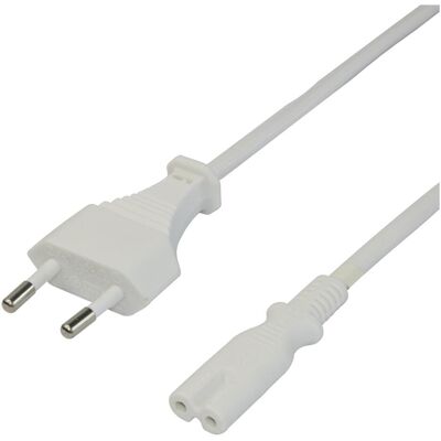 Deltaco Power cable CEE 7/16 - C7, 3m - White (3 m), Stromkabel, Weiss Deltaco Power cable CEE 7/16 - C7, 3m - White (3 m), Stromkabel, Weiss