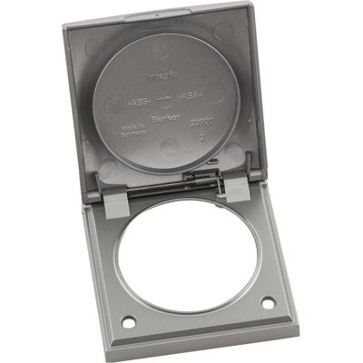 Berker, Zubehör Schalterprogramm, Rahmen mit Klappdeckel Integro edelstahl Berker, Zubehör Schalterprogramm, Rahmen mit Klappdeckel Integro edelstahl