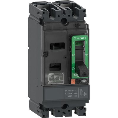 Schneider, Schutzschalter, Kompaktleistungsschalter ComPacT NSX160M AC/DC mit TM160D 2P2D 160A, 40kA/240 VAC C16M2TM160 Schneider, Schutzschalter, Kompaktleistungsschalter ComPacT NSX160M AC/DC mit TM160D 2P2D 160A, 40kA/240 VAC C16M2TM160