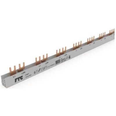 FTG, Zubehör Elektroinstallation, 2p AFDD-Phasenschiene grau 3182T T-Form 38/Gabel 10qmm f.FI/LS 1+N 3TE FTG, Zubehör Elektroinstallation, 2p AFDD-Phasenschiene grau 3182T T-Form 38/Gabel 10qmm f.FI/LS 1+N 3TE