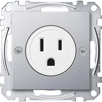 Merten MEG2151-0460 Aluminium USA 15A Steckdose - Elektrische Steckdose Merten MEG2151-0460 Aluminium USA 15A Steckdose - Elektrische Steckdose