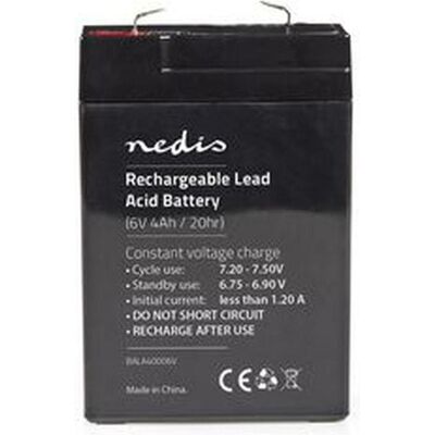 Nedis Wiederaufladbarer Bleisäure 6 V 4000 mAh (1 Stk., Gerätespezifisch, 4000 mAh), Batterien + Akkus Nedis Wiederaufladbarer Bleisäure 6 V 4000 mAh (1 Stk., Gerätespezifisch, 4000 mAh), Batterien + Akkus