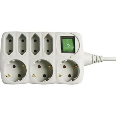Emos, Verlängerungskabel, Verlängerungskabel – 7 Steckdosen – 1,5 m – Grau (1.50 m, CEE 7/3) Emos, Verlängerungskabel, Verlängerungskabel – 7 Steckdosen – 1,5 m – Grau (1.50 m, CEE 7/3)
