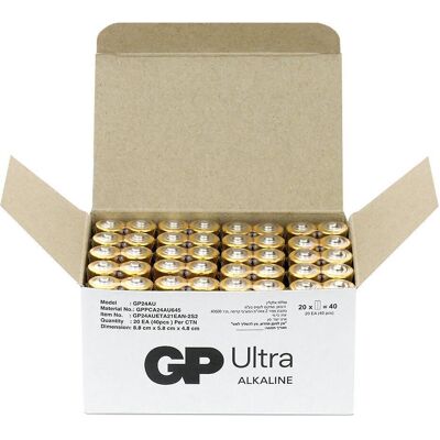GP Batteries LR03 40PAK GP Ultra Alkaline (G-TECH) (40 Stk., AAA), Batterien + Akkus GP Batteries LR03 40PAK GP Ultra Alkaline (G-TECH) (40 Stk., AAA), Batterien + Akkus