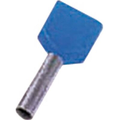 Intercable, Kabelverbindung, Isoleret dobbelt terminalrør blå 2x2,5mm2 L=13mm - (100 stk.) Intercable, Kabelverbindung, Isoleret dobbelt terminalrør blå 2x2,5mm2 L=13mm - (100 stk.)