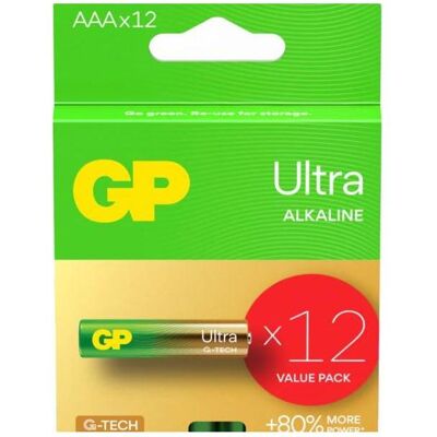 GP Batteries Bateria GP Ultra Alkaline AAA LR03 bl/12 (12 Stk., AAA), Batterien + Akkus GP Batteries Bateria GP Ultra Alkaline AAA LR03 bl/12 (12 Stk., AAA), Batterien + Akkus