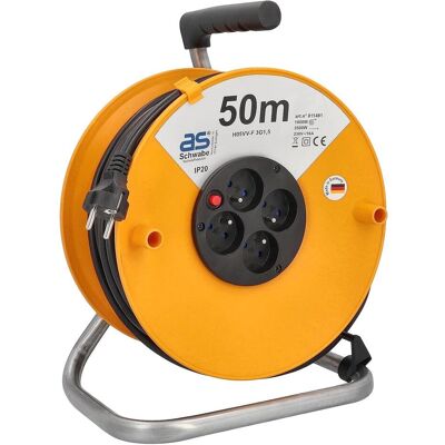 As - Schwabe, Kabelrolle, Kabelhaspel 50 m mit 4 Steckdosen, IP44, für Innen- und Aussenbereich (50 m, 1.50 mm²) As - Schwabe, Kabelrolle, Kabelhaspel 50 m mit 4 Steckdosen, IP44, für Innen- und Aussenbereich (50 m, 1.50 mm²)