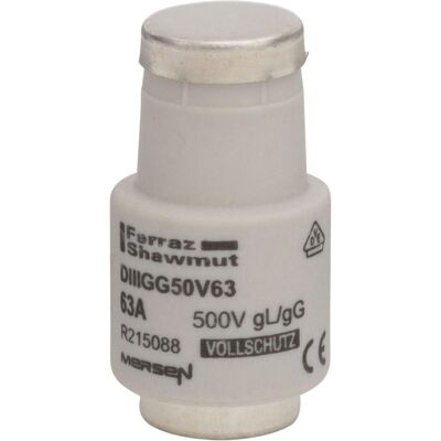 Mersen, Sicherung, D-Sicherungseinsatz D III 63A kupfer DIIIGG50V63 (R215088) (63 A) Mersen, Sicherung, D-Sicherungseinsatz D III 63A kupfer DIIIGG50V63 (R215088) (63 A)