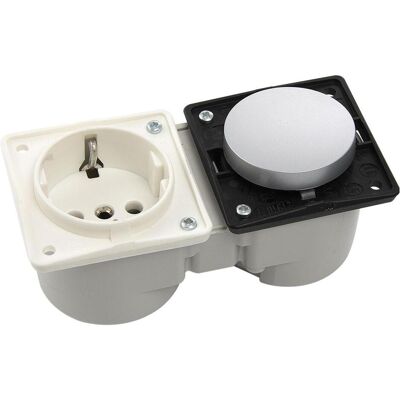 Berker Integro chrom matt polarweiß ohne Rahmen Schalter/Steckdose Berker Integro chrom matt polarweiß ohne Rahmen Schalter/Steckdose