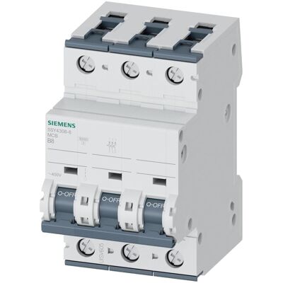 Siemens Leitungsschutzschalter - 5SY4308-6 Grau Siemens Leitungsschutzschalter - 5SY4308-6 Grau