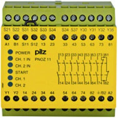Pilz PNOZ 11 Sicherheitsschaltgerät - 2 Kanäle, ISO 13849-1 Kat 4 Pilz PNOZ 11 Sicherheitsschaltgerät - 2 Kanäle, ISO 13849-1 Kat 4
