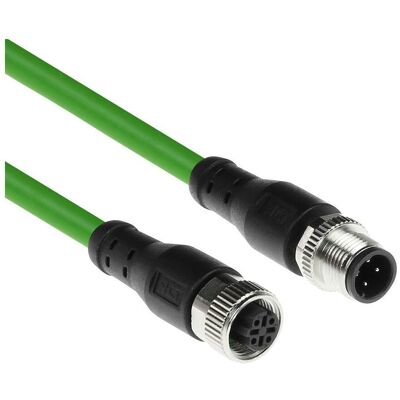ACT Industrial 3.00 meters Sensor cable M12D 4-pin male to M12D 4-pin male, Superflex Xtreme TPE cable, Elektronikkabel + Stecker, Grün, Schwarz ACT Industrial 3.00 meters Sensor cable M12D 4-pin male to M12D 4-pin male, Superflex Xtreme TPE cable, Elektronikkabel + Stecker, Grün, Schwarz