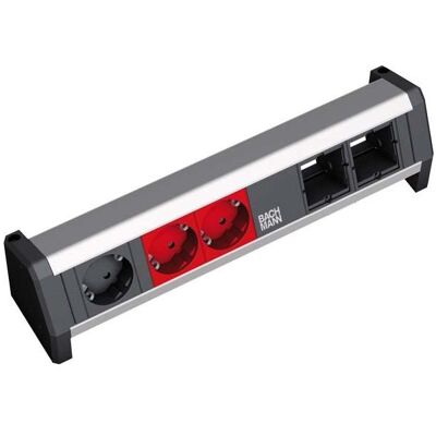 Bachmann, Steckdosenleiste, DESK 1 2x Custom Modul 1x Steckdose 2x Steckdose rot (902.012) (3x, CEE 7/3) Bachmann, Steckdosenleiste, DESK 1 2x Custom Modul 1x Steckdose 2x Steckdose rot (902.012) (3x, CEE 7/3)