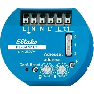 Eltako PL-SAM1LT - Dezentrales-TLZ-Aktor mit Sensoreingang - Powernet-Bussystem - Max. Last 2000W Eltako PL-SAM1LT - Dezentrales-TLZ-Aktor mit Sensoreingang - Powernet-Bussystem - Max. Last 2000W