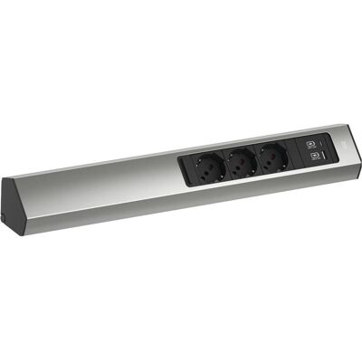 Bachmann, Steckdosenleiste, CASIA 2 3xP40 1xUSB A/C 22W 2,0m AEH Edelstahl-Optik (3x, 2 m) Bachmann, Steckdosenleiste, CASIA 2 3xP40 1xUSB A/C 22W 2,0m AEH Edelstahl-Optik (3x, 2 m)